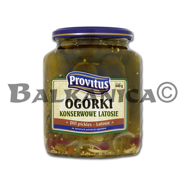 640 G PICKLED CUCUMBERS SUMMER WITH DILL PROVITUS