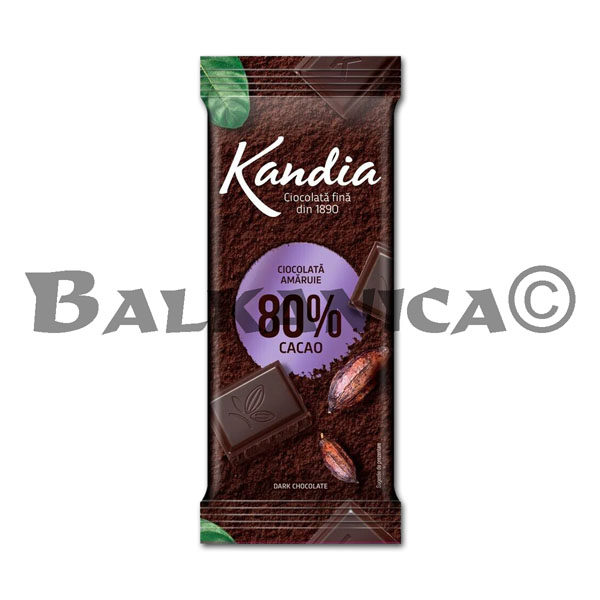 80 G CHOCOLATE BITTER 80% KANDIA
