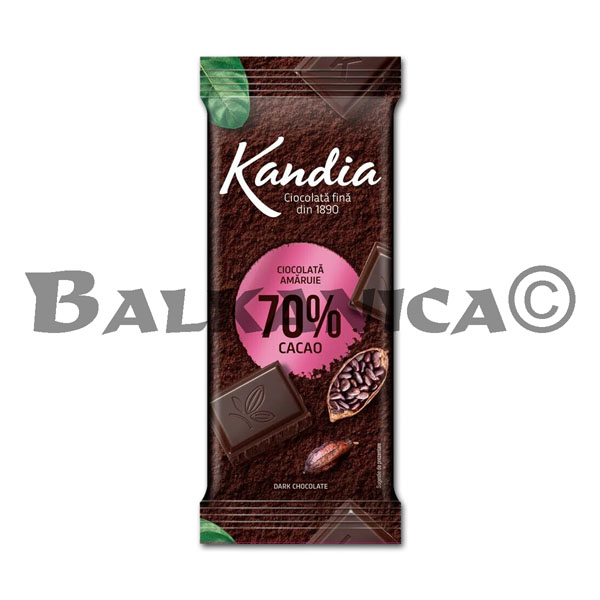 80 G CHOCOLATE BITTER 70% COCOA KANDIA