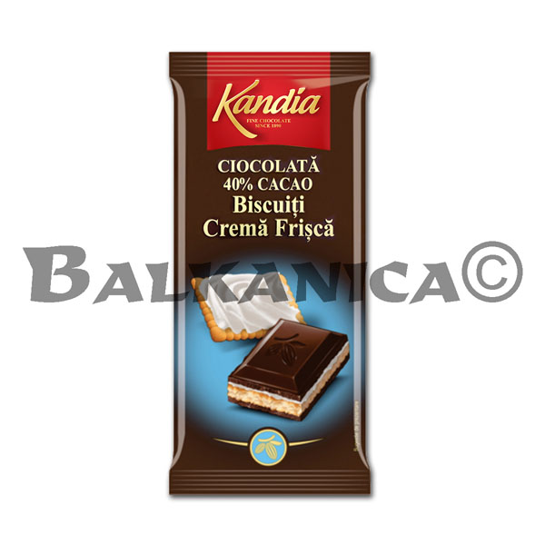 115 G CHOCOLATE BITTER 40% WITH BISCUITS AND CREAM KANDIA