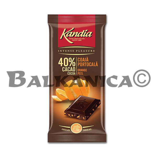 80 G CHOCOLATE BITTER 40% WITH ORANGE PEEL KANDIA