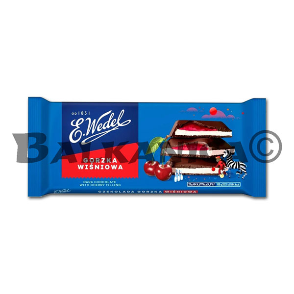 100 G DARK CHOCOLATE WITH SOURCHERRY FILLING WEDEL