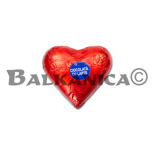 30 G FIGURINE CHOCOLATE WITH MILK IN HEART SHAPED CHOCO PACK