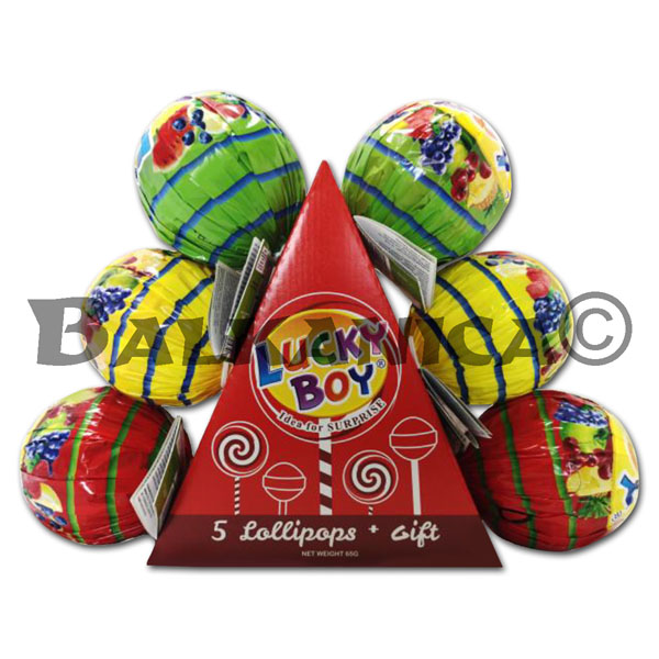 65 G LOLLIPOP WITH SURPRISE LUCKY BOY