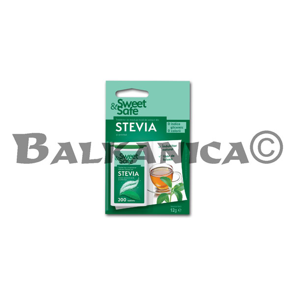 12 G SWEETENER NATURAL TABLET WITH STEVIA SWEET&SAFE