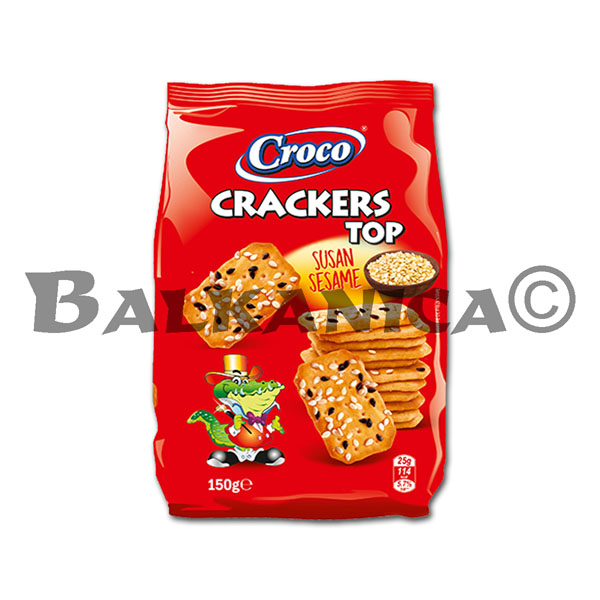 150 G CRACKERS WITH SESAME TOP CROCO